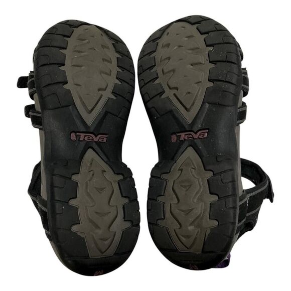 Teva Sport Sandals Women 9 40 Black Purple Tirra Strappy Hiking Outdoors Vegan - Picture 8 of 8